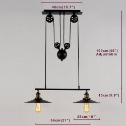 Vintage hanging pulley lamp - 2 / 3 heads - E27 - AC110 - 240VCeiling lights