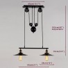 Vintage hanging pulley lamp - 2 / 3 heads - E27 - AC110 - 240VCeiling lights