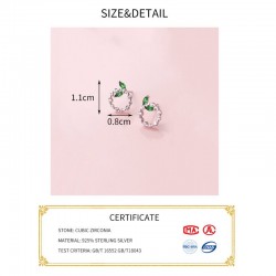 Small circles & leaves - rose gold / silver stud earrings - 925 sterling silverEarrings
