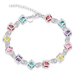 Multi-colored cubes bracelet - 925 sterling silverBracelets