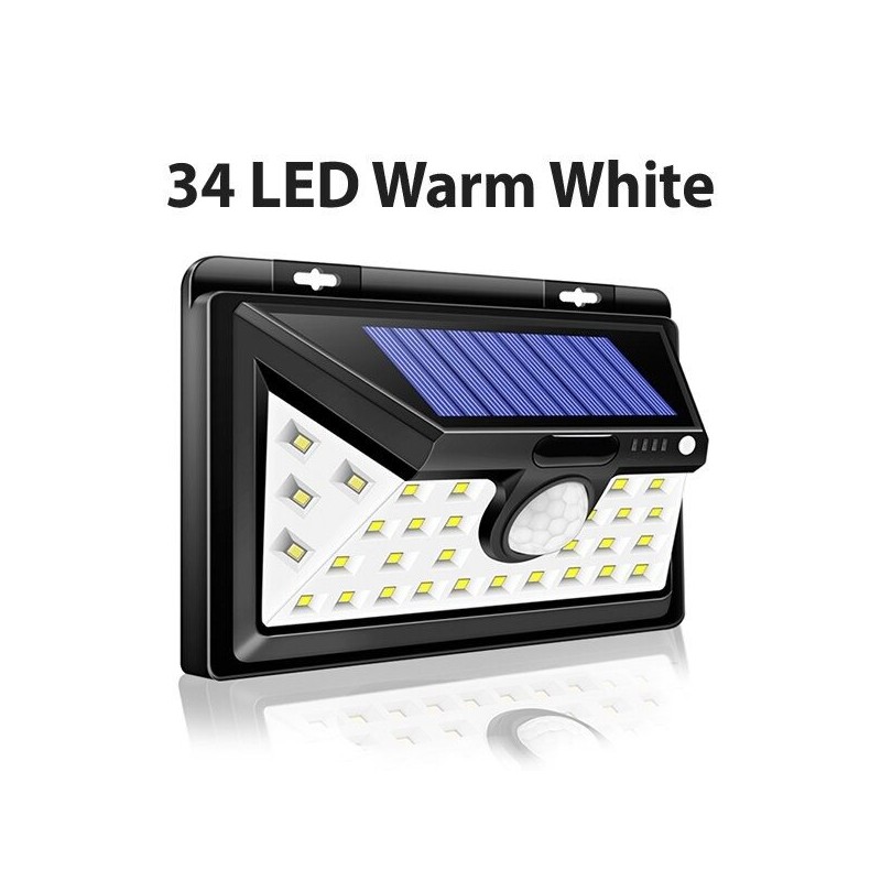 LED solar light - outdoor - motion sensor - wall - waterproof - 34 LEDSSolar lighting