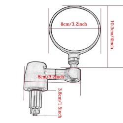 2Pcs - Universal Motorcycle Mirror - Aluminum - Rearview Side MirrorsMirrors