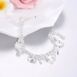 Elegant bracelet with 13 charms - 925 sterling silverBracelets