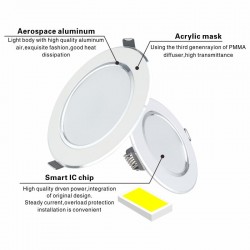 5W - 9W - 12W - 15W - 18W - Led Downlight - 220VLED chips