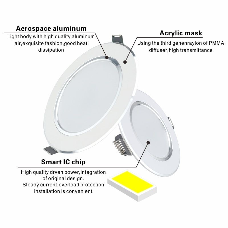 5W - 9W - 12W - 15W - 18W - Led Downlight - 220VLED chips
