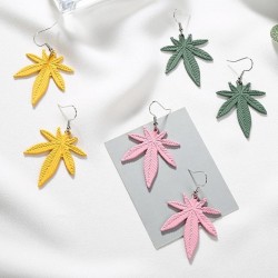 Hemp Leaves - Dangle Earrings - Geometric Drop EarringsEarrings
