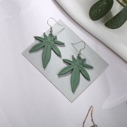 Hemp Leaves - Dangle Earrings - Geometric Drop EarringsEarrings
