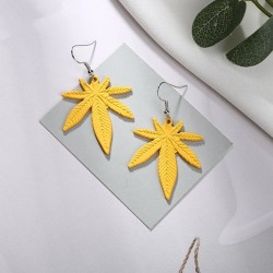 Hemp Leaves - Dangle Earrings - Geometric Drop EarringsEarrings