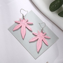 Hemp Leaves - Dangle Earrings - Geometric Drop EarringsEarrings