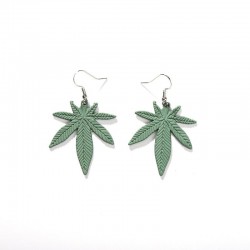 Hemp Leaves - Dangle Earrings - Geometric Drop EarringsEarrings