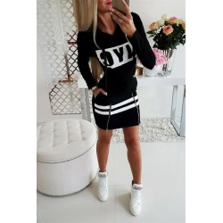 Printed NYC letters - long sleeve mini dress - hoodieHoodies & Jumpers