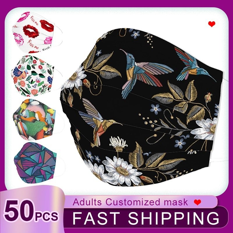 50Pcs - Mouth Face Mask - Disposable - 3 Layers - Fashion - BreathableMasks