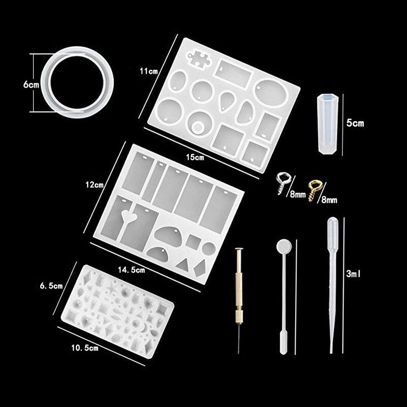 Silicone Casting - Resin Molds - Tools Set - Resin Jewelry - DIYToys Silicone Casting - Resin Molds - Tools Set - Resin Jewelry - DIYToys