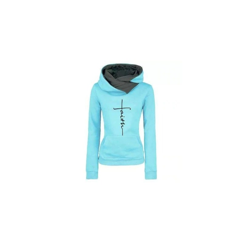 Autumn - Winter - Hoodies - Sweatshirts - Women - Faith Embroidered PrintHoodies & Jumpers