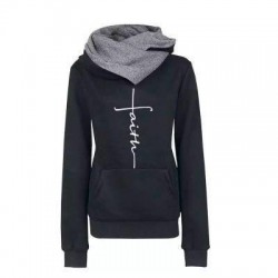 Autumn - Winter - Hoodies - Sweatshirts - Women - Faith Embroidered PrintHoodies & Jumpers