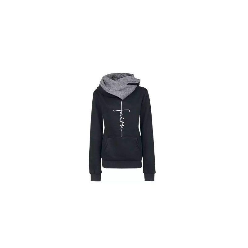 Autumn - Winter - Hoodies - Sweatshirts - Women - Faith Embroidered PrintHoodies & Jumpers