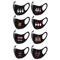 8 pieces - protective face / mouth masks - washable - Christmas printMouth masks