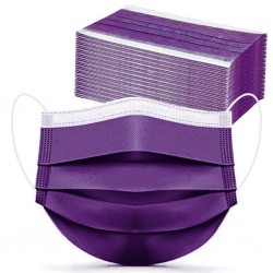 Disposable anti-bacterial medical face mask - mouth mask - 3 layer - purpleMouth masks