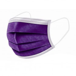 Disposable anti-bacterial medical face mask - mouth mask - 3 layer - purpleMouth masks