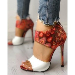 Thin Heeled - Sandals - High Heels - WhiteSandals
