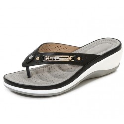Elegant summer sandals - flip flops - metal and crystals decoration - comfortableSandals