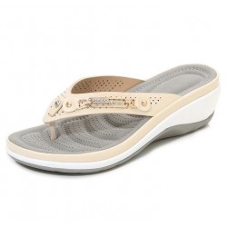 Elegant summer sandals - flip flops - metal and crystals decoration - comfortableSandals