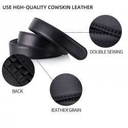Fashionable leather belt with automatic buckleBelts