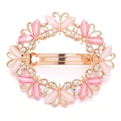 Elegant hair clip with crystals & butterfliesBrooches