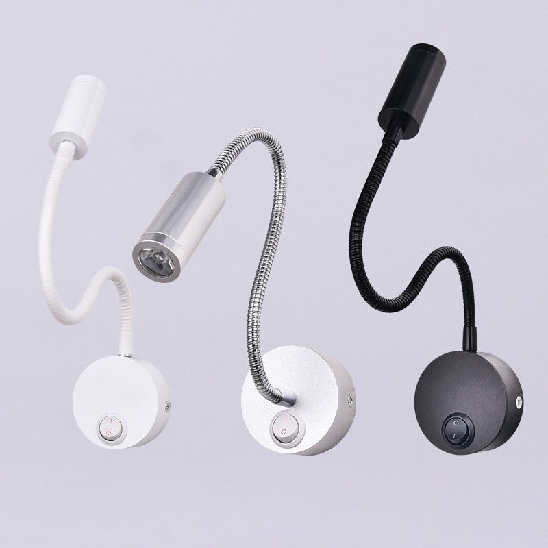 Modern LED Wall Lamps - Flexible Tube - 3W - Black - WhiteLights & lighting