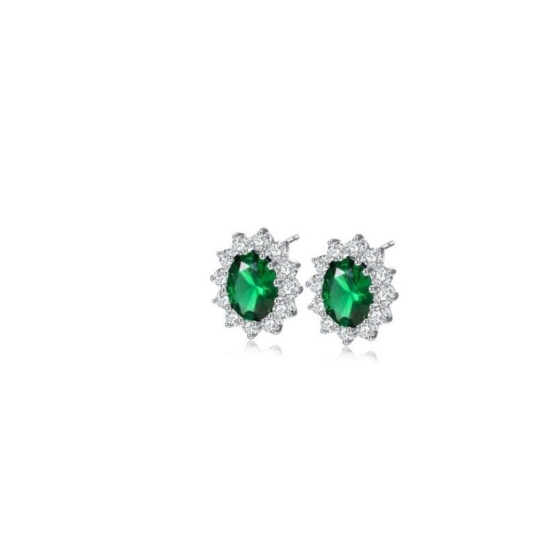 Luxurious earrings with crystals - 925 sterling silverEarrings