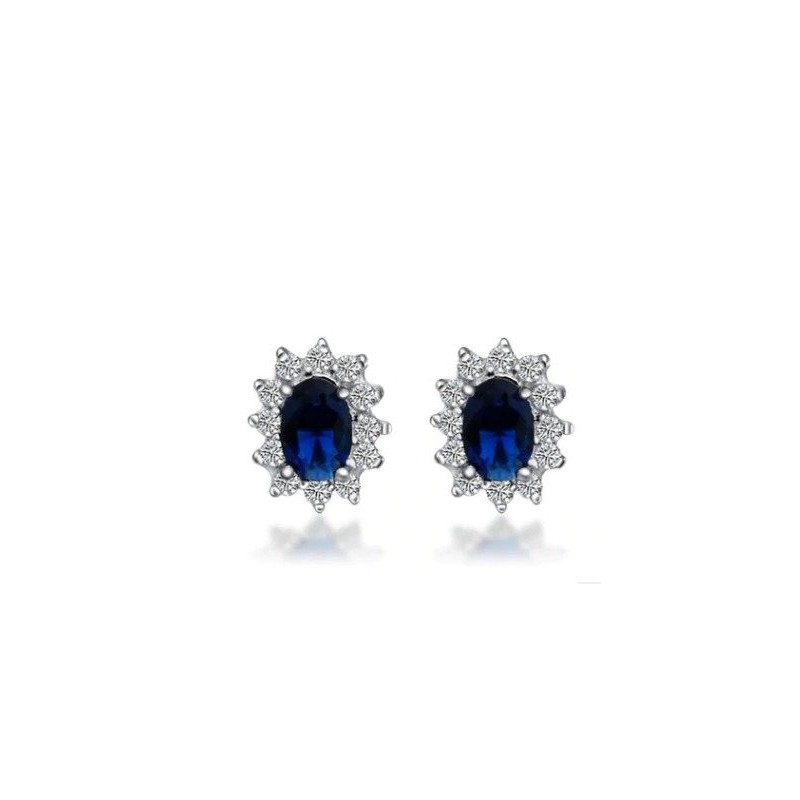 Luxurious earrings with crystals - 925 sterling silverEarrings