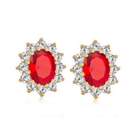 Luxurious earrings with crystals - 925 sterling silverEarrings