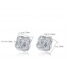 Exclusive small round earrings with crystals - 925 sterling silverEarrings
