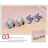 Exclusive small round earrings with crystals - 925 sterling silverEarrings