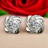 Exclusive small round earrings with crystals - 925 sterling silverEarrings