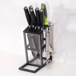 Knives holder stand - 6 holes - stainless steel kitchen storage rackKitchen knives