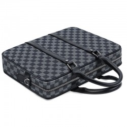 Classic business bag - plaid leather - briefcaseBags