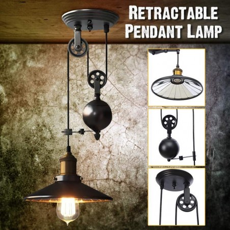 E27 - black vintage lamp - retractable adjustable lengthCeiling lights