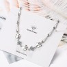 Elegant bracelet with four leaf clover & crystals - 925 sterling silverBracelets