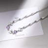 Elegant bracelet with four leaf clover & crystals - 925 sterling silverBracelets