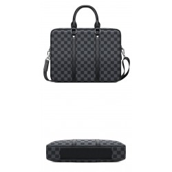 Classic business bag - plaid leather - briefcaseBags