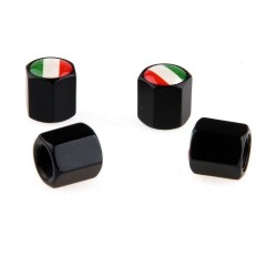 Italian flag - stainless steel - black - 4pcs/set - car valuesStickers
