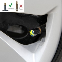 4Pcs/set - sweden flag - valve capsStyling parts