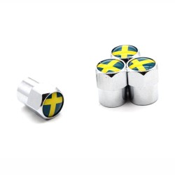 4Pcs/set - sweden flag - valve capsStyling parts