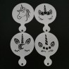 Unicorn coffee design - coffee art - stencils - 4 piecesCoffee ware