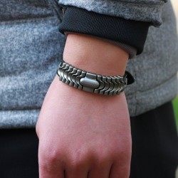 Punk leather bracelet - wrist band - orange- brownBracelets