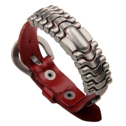 Punk leather bracelet - wrist band - orange- brownBracelets