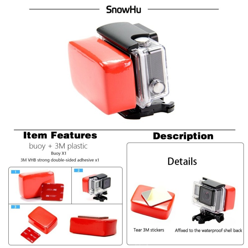 Gopro Float - Floaty Box - 3M Adhesive - Anti Sink - Gopro Hero 8 - 7 - 6 5Accessories
