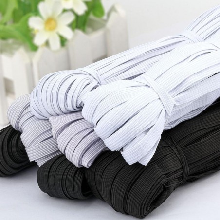 3/6/8/10MM - White/black - Flat Elastic Bands - DIY sewingWedding
