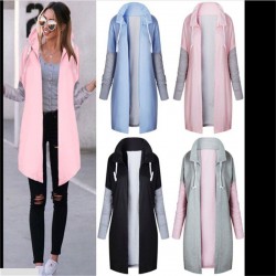 Women Coats - Casual - Hooded - Pink - Blue - BlackWomen's fashion